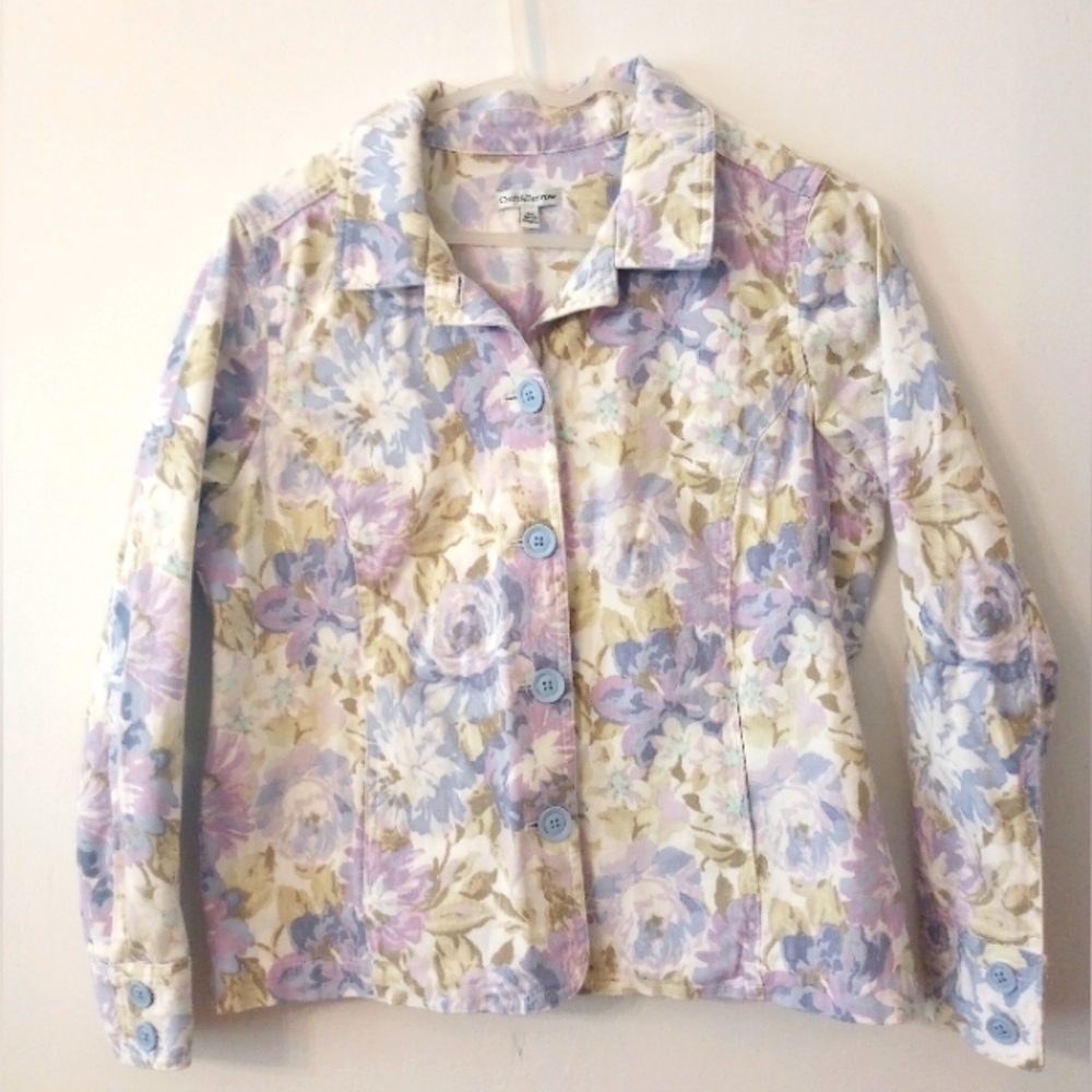 Croft and Barrow Spring Jacket with Flowers PM Ladies Woman's
